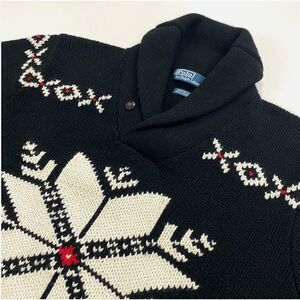 Vintage 90s Polo by Ralph Lauren Cotton Cashmere Shawl Collar Sweater XL/XXL